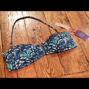 J. Crew Bandeau Bikini Top Liberty Art Fabric (M)